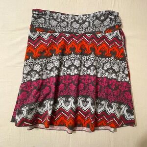 Soybu Womens Skirt Medium Multicolor Patterned Knit Drawstring Waist Casual‎